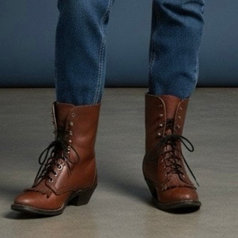 Vintage Laredo Leather Kiltie Lace-Up Western Boots • Women’s Size 7 - Picture 9 of 9